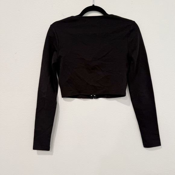 Oak + Fort Black Long Sleeve Bustier Crop Top S - Picture 5 of 5